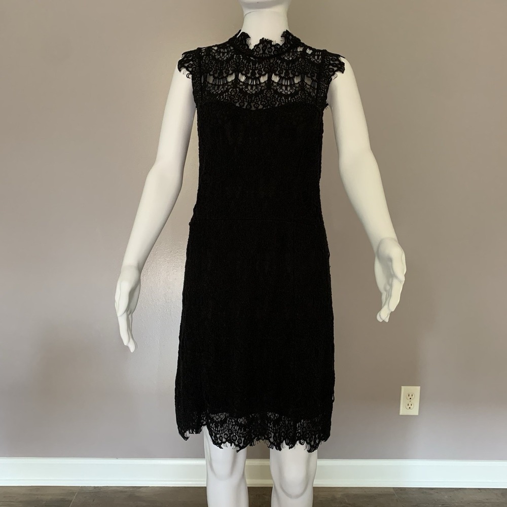 Free People Lace Dress. Black lace and open back make it sexy and comf- SZ Large - Picture 1 of 16